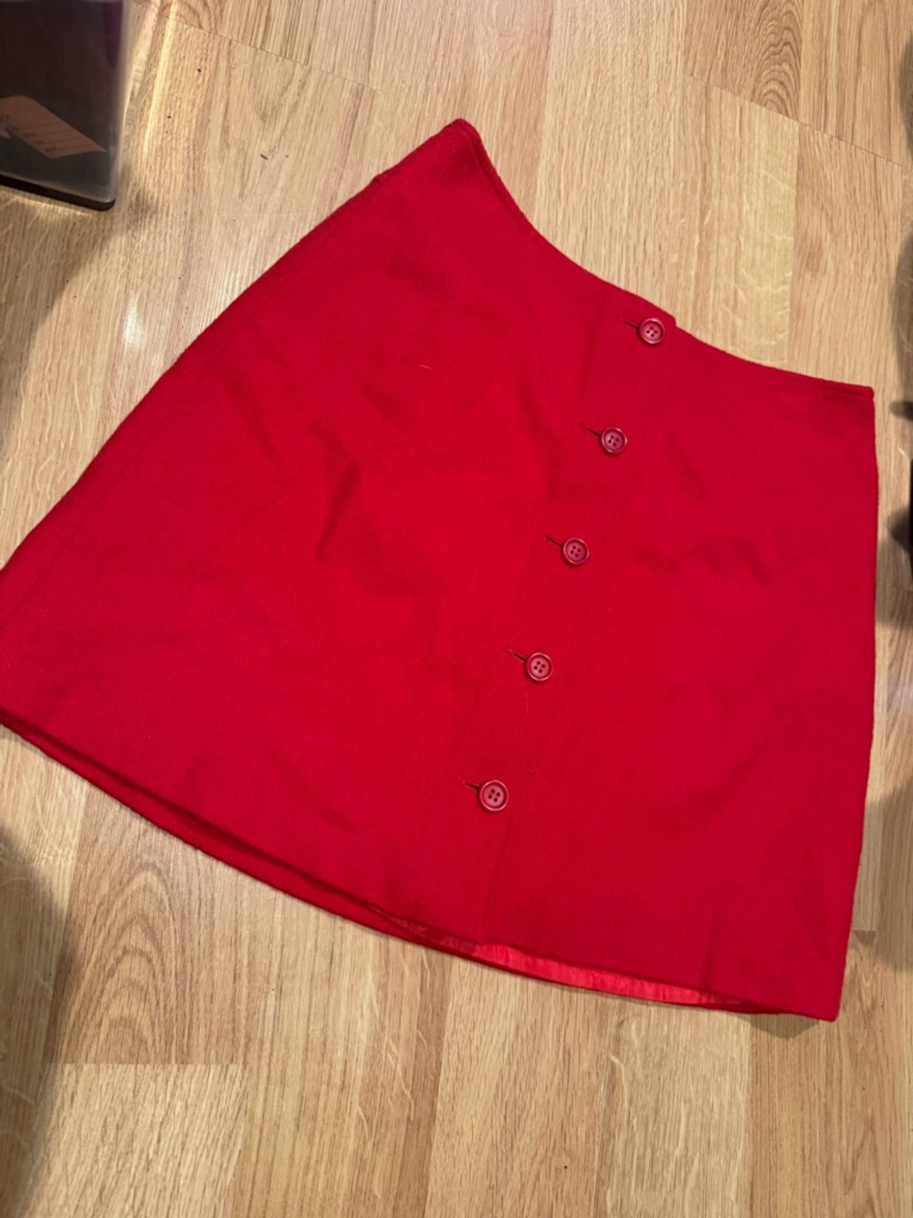 J. Crew Red Button-Front Mini Skirt